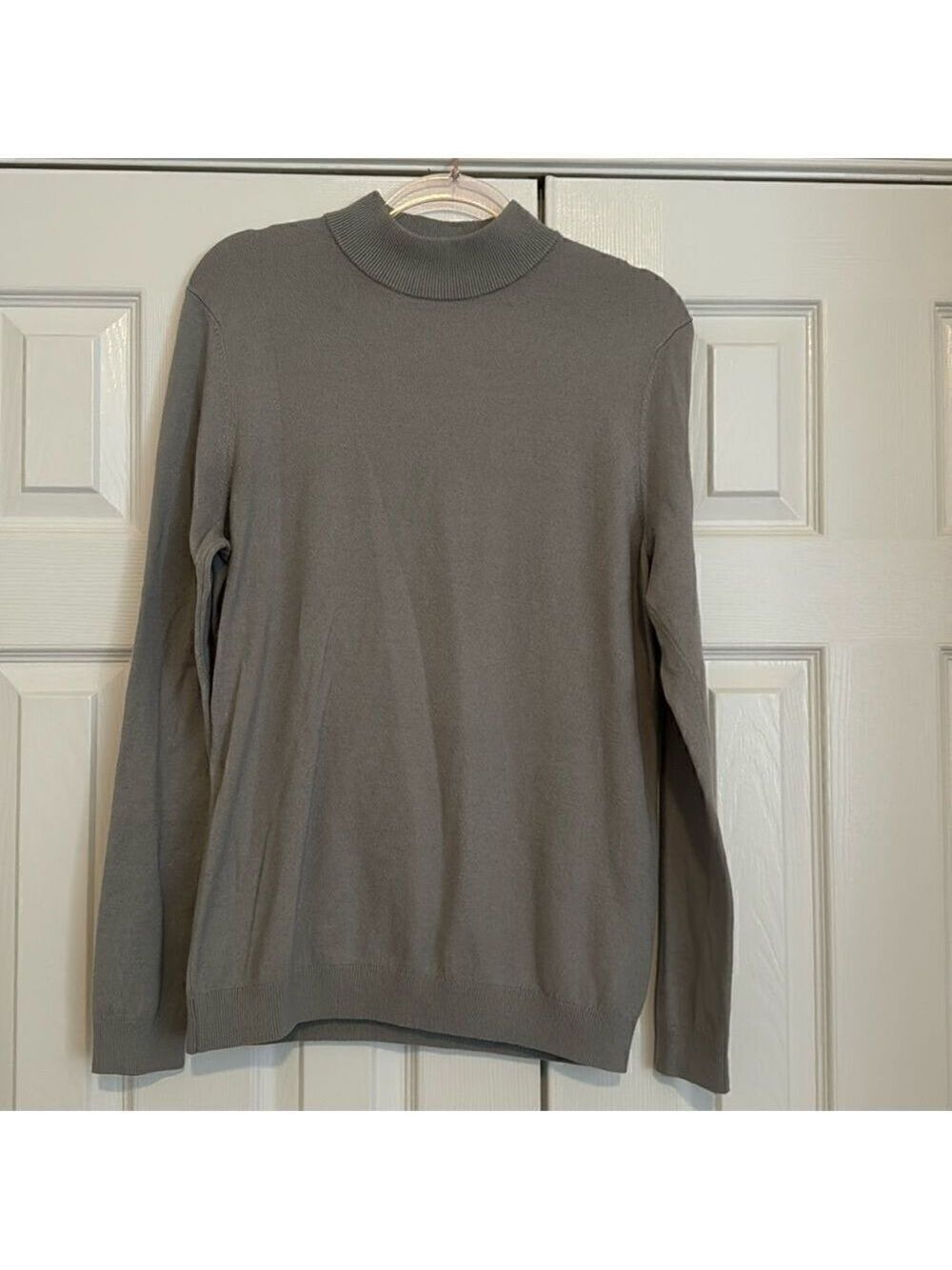 Open Edit Mock Neck Sweater Grey